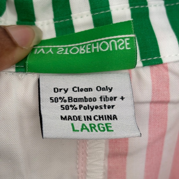 Ivy Store House AKA Contrast Stripe Ivy Poplin Shirt Dress - size L - Picture 6 of 6